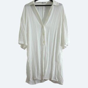 Olsen white buttoned blouse 100% viscose side split size 38